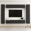 Juego De Mueble Para Tv De 10 Piezas Aglomerado Negro