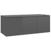 Mueble Tv Madera Contrachapada Gris Brillante 80x34x30 Cm