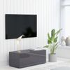 Mueble Tv Madera Contrachapada Gris Brillante 80x34x30 Cm