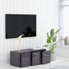 Mueble Tv Madera Contrachapada Gris Brillante 80x34x30 Cm