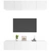 Muebles Tv 4 Unidades Madera Contrachapada Blanco Brillo 80x30x30 Cm