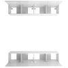 Muebles Tv 4 Unidades Madera Contrachapada Blanco Brillo 80x30x30 Cm