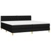 Cama Box Spring Con Colchón Led Tela Negro 200x200 Cm