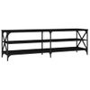 Mueble De Tv Madera Contrachapada Negro 160x40x50 Cm