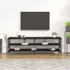 Mueble De Tv Madera Contrachapada Negro 160x40x50 Cm