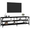 Mueble De Tv Madera Contrachapada Negro 160x40x50 Cm