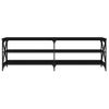 Mueble De Tv Madera Contrachapada Negro 160x40x50 Cm