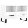 Mueble De Tv Madera Contrachapada Blanco Brillo 80x36x50 Cm