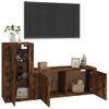 Set De Muebles De Tv 2 Piezas Madera Contrachapada Roble Ahumado