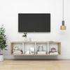 Mueble Tv Pared Madera Contrachapada Blanco Roble 37x37x142,5cm