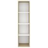 Mueble Tv Pared Madera Contrachapada Blanco Roble 37x37x142,5cm