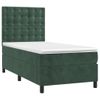 Cama Box Spring Colchón Y Led Terciopelo Verde Oscuro 100x200cm