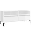 Mueble De Tv Madera Contrachapada Blanco Brillo 100x34,5x44,5cm