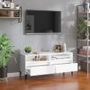 Mueble De Tv Madera Contrachapada Blanco Brillo 100x34,5x44,5cm