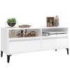 Mueble De Tv Madera Contrachapada Blanco Brillo 100x34,5x44,5cm