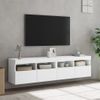 Muebles De Tv De Pared Con Luces Led 2 Unidades Blanco 80x30x40 Cm