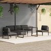 Set Muebles De Jardín 6 Piezas Y Cojines Aluminio Gris Antracita