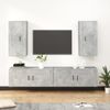 Set De Muebles De Tv 4 Piezas Madera Contrachapada Gris Hormigón