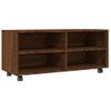 Mueble Tv Ruedas Madera Contrachapada Roble Marrón 90x35x35 Cm