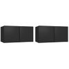 Set De Muebles Para Tv 4 Piezas Madera Contrachapada Negro