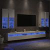 Mueble De Pared De Tv Con Luces Led 7 Piezas Blanco