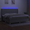 Cama Box Spring Con Colchón Tela Y Led Gris Claro 200x200 Cm