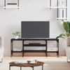 Mueble De Tv Hierro Y Madera Contrachapada Negro 121x35x45 Cm