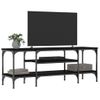 Mueble De Tv Hierro Y Madera Contrachapada Negro 121x35x45 Cm