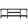 Mueble De Tv Hierro Y Madera Contrachapada Negro 121x35x45 Cm