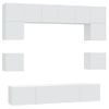 Set De Muebles Para Tv 8 Piezas Madera Contrachapada Blanco