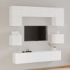 Set De Muebles Para Tv 8 Piezas Madera Contrachapada Blanco