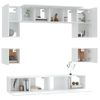 Set De Muebles Para Tv 8 Piezas Madera Contrachapada Blanco