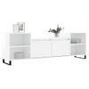 Mueble Para Tv Madera Contrachapada Blanco Brillo 160x35x55 Cm