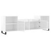 Mueble Para Tv Madera Contrachapada Blanco Brillo 160x35x55 Cm