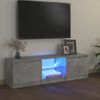 Mueble De Tv Con Luces Led Gris Hormigón 120x30x35,5 Cm