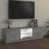 Mueble De Tv Con Luces Led Gris Hormigón 120x30x35,5 Cm