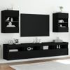 Muebles De Tv De Pared Con Luces Led 2 Unidades Negro 40x30x60,5 Cm