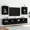 Muebles De Tv De Pared Con Luces Led 2 Unidades Negro 40x30x60,5 Cm