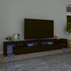 Mueble De Tv Con Luces Led Negro 260x36,5x40 Cm