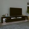 Mueble De Tv Con Luces Led Negro 260x36,5x40 Cm