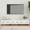 Mueble De Tv Madera Contrachapada Blanco Brillo 150x34,5x30 Cm