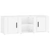 Mueble De Tv Madera Contrachapada Blanco Brillo 100x31,5x35 Cm