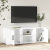 Mueble De Tv Madera Contrachapada Blanco Brillo 100x31,5x35 Cm