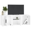 Mueble De Tv Madera Contrachapada Blanco Brillo 100x31,5x35 Cm