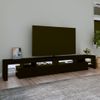 Mueble De Tv Con Luces Led Negro 260x36,5x40 Cm