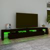 Mueble De Tv Con Luces Led Negro 260x36,5x40 Cm