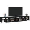 Mueble De Tv Con Luces Led Negro 260x36,5x40 Cm