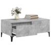 Mesa De Centro Madera Contrachapada Gris Hormigón 90x50x36,5 Cm