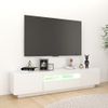Mueble Para Tv Con Luces Led Blanco Brillante 180x35x40 Cm