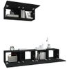 Set De Muebles Para Tv 3 Piezas Madera Contrachapada Negro